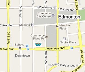 Canadian Western Bank HQ Location Map