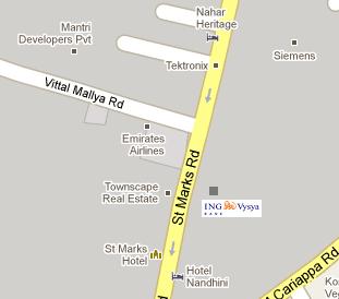 ING Vysya Bank HQ Location Map