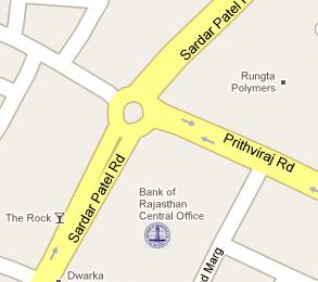 Bank of Rajasthan HQ Location Map