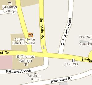 Catholic Syrian Bank HQ Location Map
