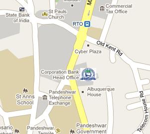 Corporation Bank HQ Location Map
