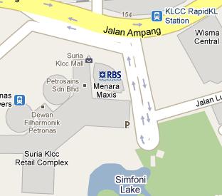 The Royal Bank of Scotland Malaysia HQ Location Map