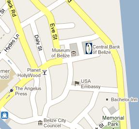 Central Bank of Belize HQ Location Map