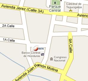 Central Bank of Honduras HQ Location Map