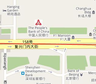 People's Bank of China HQ Location Map