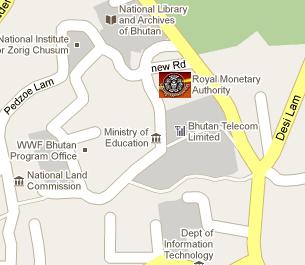 Royal Monetary Authority of Bhutan HQ Location Map